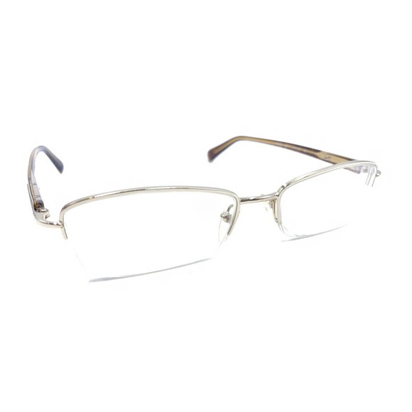 Prada VPR 52O ZVN-1O1 Gold Brown Half Rim Eyeglasses Frames 52-17 135 Italy - Picture 1 of 12